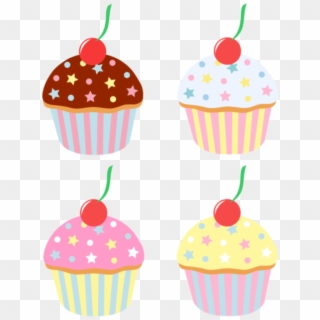 Vanilla Cupcake Clipart Birthday Cupcake - Cartoon Cakes And Sweets - Png Download
