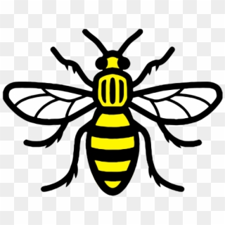 Bee Tattoo Manchester, Manchester Worker Bee, Abdomen - Manchester Bee Tattoo Design Clipart