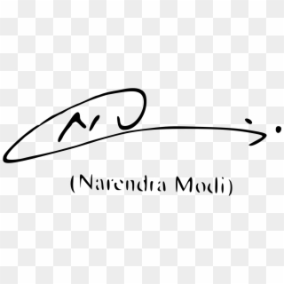 Signature Of Narendra Modi - Line Art Clipart