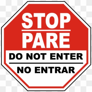 600 X 600 4 - Bilingual Do Not Enter Sign Clipart