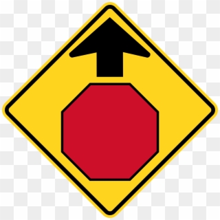 Open - Stop Sign Ahead Sign Clipart