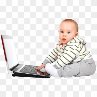 Baby Png - Baby With Computer Png Clipart