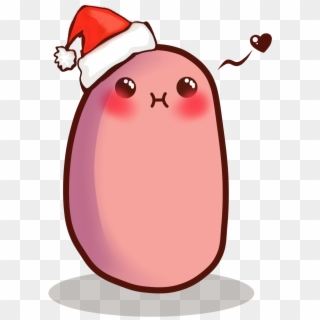 Potato With Christmas Hat Clipart