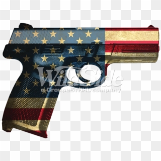 Hand Gun With Colored Usa Flag - Starting Pistol Clipart