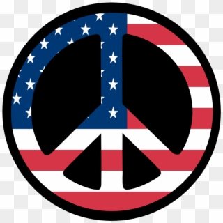 Us Flag Vector Art - American Peace Sign Clipart
