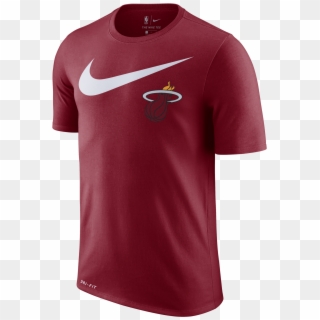 Nike Miami Heat Short Sleeve 2018 Swoosh Tee Red - Nike Nba T Shirt Cleveland Cavaliers Clipart