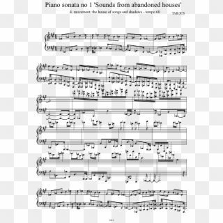 Piano Sonata No 1 'sounds From Abandoned Houses' Sheet - Sheet Music Clipart
