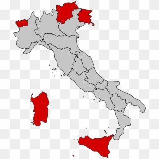 Map Autonomous Regions Italy Country Geography - Autonomous Regions Of Italy Clipart