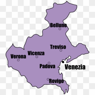 Veneto Map - Map Of Veneto Italy With Cities Clipart