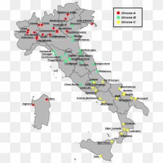 Italian Football Teams Map Clipart