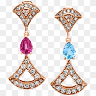 Divas' Dream 18 Kt Rose Gold Earrings Set With Coloured - Bvlgari Divas Dream Earring Png Clipart