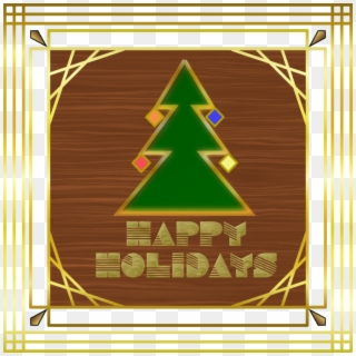 Art Deco Playing Card Holiday Computer Icons - Christmas Tree Clipart