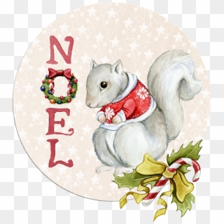 Noel Squirrel Watercolor Clipart
