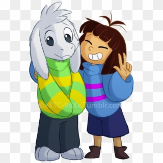 Decided To Add A Third Picture To An Older Drawing - Endertale Frisk And Asriel Clipart