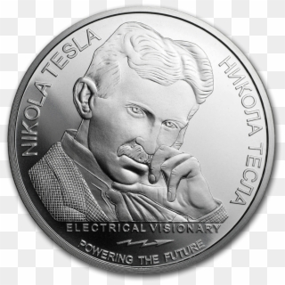 2019 Serbia 1 Oz Silver 100 Dinar Nikola Tesla - Mercury 1 Oz Silver Round Clipart