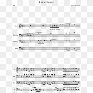 Guile Theme Sheet Music Composed By Peter Moleske 1 - War Trumpet Sheet Music Clipart