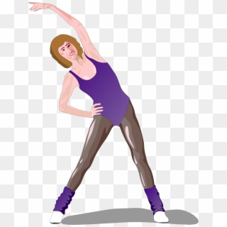 Girl Stretching Drawing - Exercise Clip Art - Png Download