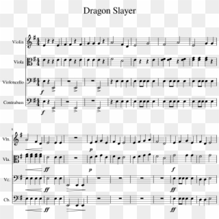 Dragon Slayer Sheet Music For Violin, Viola, Cello, - Legend Of Zelda Theme Clarinet Clipart