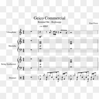 Geico Commercial Sheet Music Composed By Esai Perez - Hellfire Flute Sheet Music Clipart
