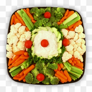 On A 14” Square Black Tray With Dome Approximate Weight - Veggie Platter Png Clipart