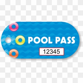 Pool Pass In Oblong Circle Shape, Swim Rings - Font Clipart