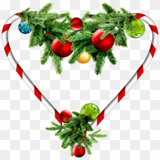 Adornos Con Corazón Para Navidad - Love Christmas Png Clipart