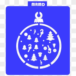 Stencil Bola De Navidad Con Adornos - Circle Clipart