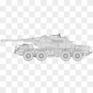 15cm Sfh T-25 Dana - Wheeled Self Propelled Howitzer Drawings Clipart