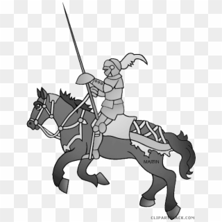 Knight On Horses Vector Clipart