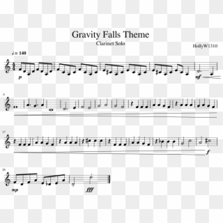 Gravity Falls Theme Sheet Music Composed By Hollyw1310 - Gravity Falls Theme Clarinet Clipart