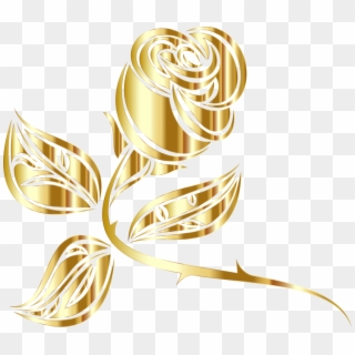 Gold Download Metal Flower - Clip Art Golden Rose - Png Download