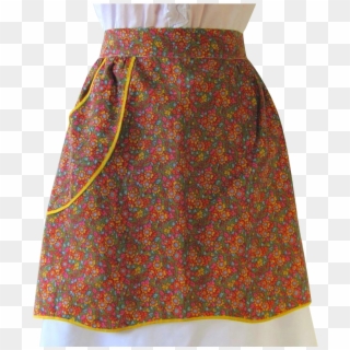 Vintage Apron In Calico Of Orange And Yellow Against - A-line Clipart