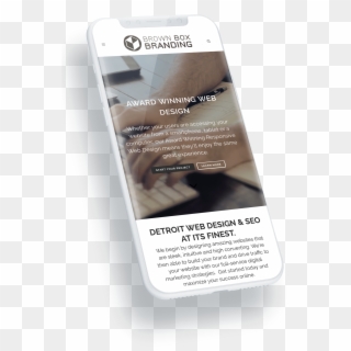 Detroit Web Design Mockup On Iphone - Iphone Clipart