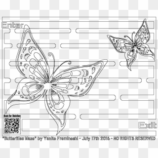 This Free Icons Png Design Of Butterflies Coloring - Line Art Clipart