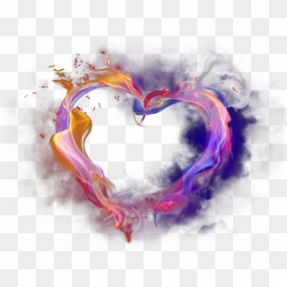 #light #heart #love #colorful #effect #ftestickers - Transparent Flaming Heart Png Clipart