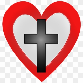 Heart Red Shiny - Cross Clipart