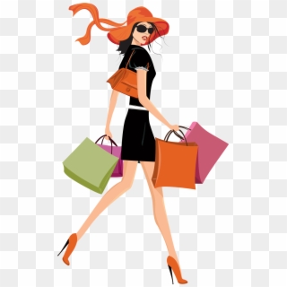 Get Shopping The Easy Way - Girl Shopping Transparent Background Clipart