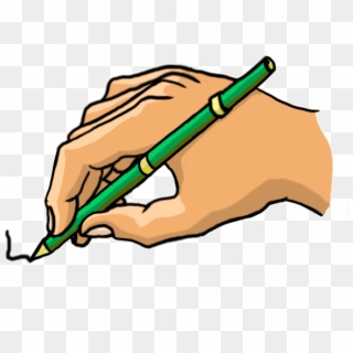 Ask More Unusual Questions - Hand With Pen Cartoon Clipart