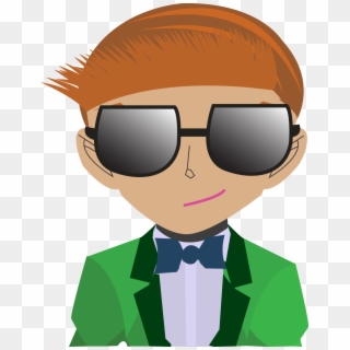 Evan Smiling While Wearing Sunglasses - Cartoon Clipart