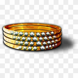 Diamond Gold Bangles - Bangle Clipart