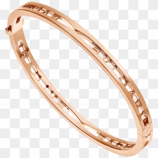 Zero1 18 Kt Rose Gold Bangle Bracelet With Bvlgari - Bracciale Logo Bulgari Clipart
