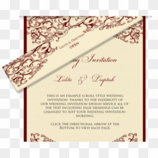Calligraphy Clipart Marriage Card - Example Of Scroll Type Invitation For Wedding - Png Download