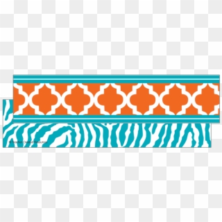 Tcr77099 Orange And Teal Wild Moroccan Ribbon Runner Clipart