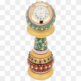 Nakoda Handicrafts Round Clock With Pillar From Rajasthan - Quartz Clock Clipart