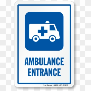 Ambulance Entrance Hospital Sign With Medical Van Symbol - Social Services Clipart
