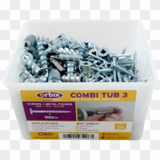 Combi Tub With Plasterboard Fixings Screws - Box Clipart