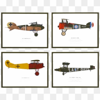 Set Of 4 Large Vintage Airplanes - Propeller-driven Aircraft Clipart