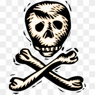 Vector Illustration Of Buccaneer Pirate Skull And Crossbones - Skull And Crossbones Clipart