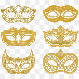 Gold Masquerade Mask Png - Baile Mascara Dourada Png Clipart