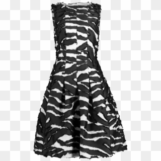 Zebra Print Flared Dress - Dress Clipart